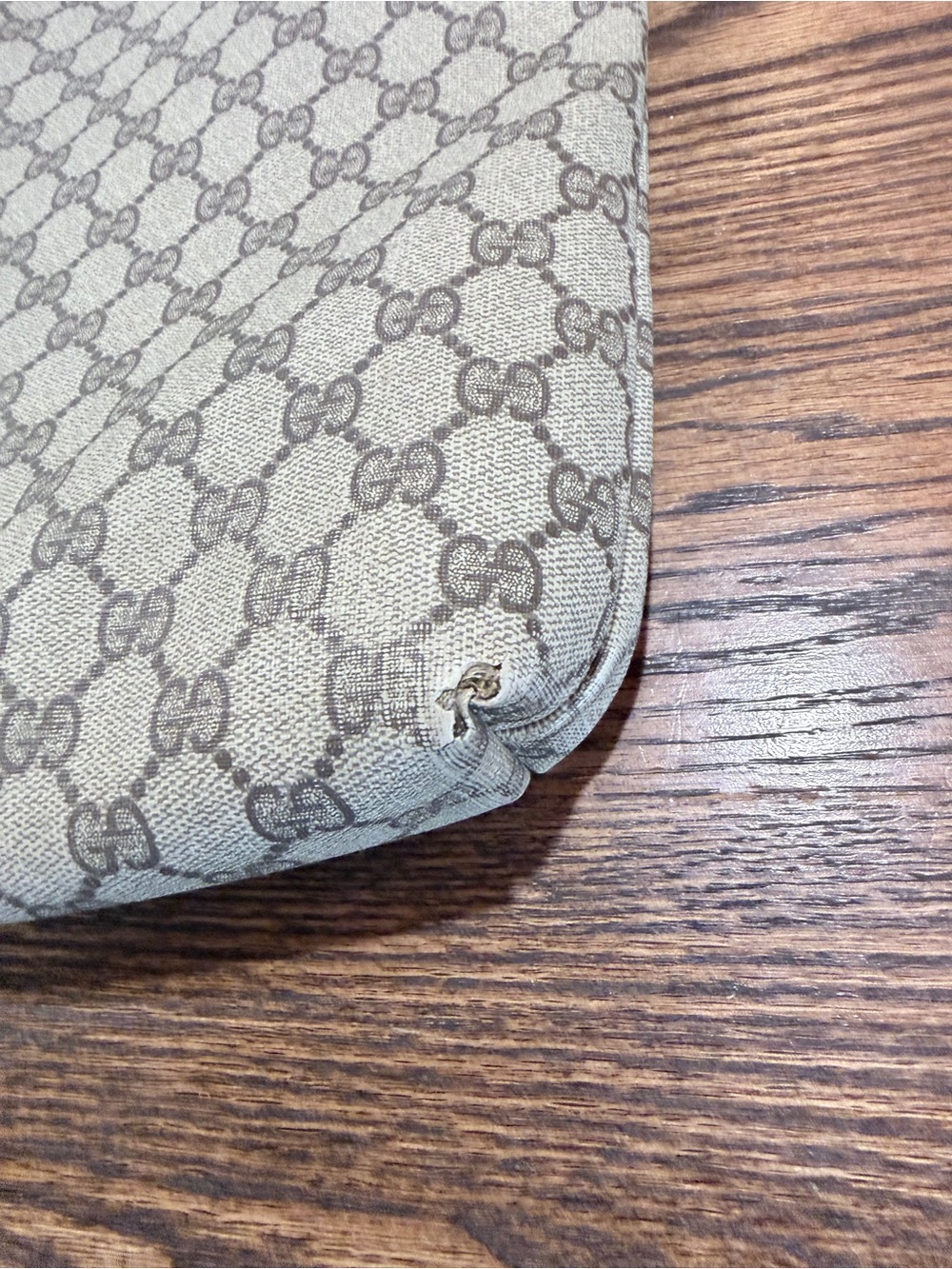 Gucci Beige GG Canvas Tote with Green-Red Web Handles - Picture 6 of 9